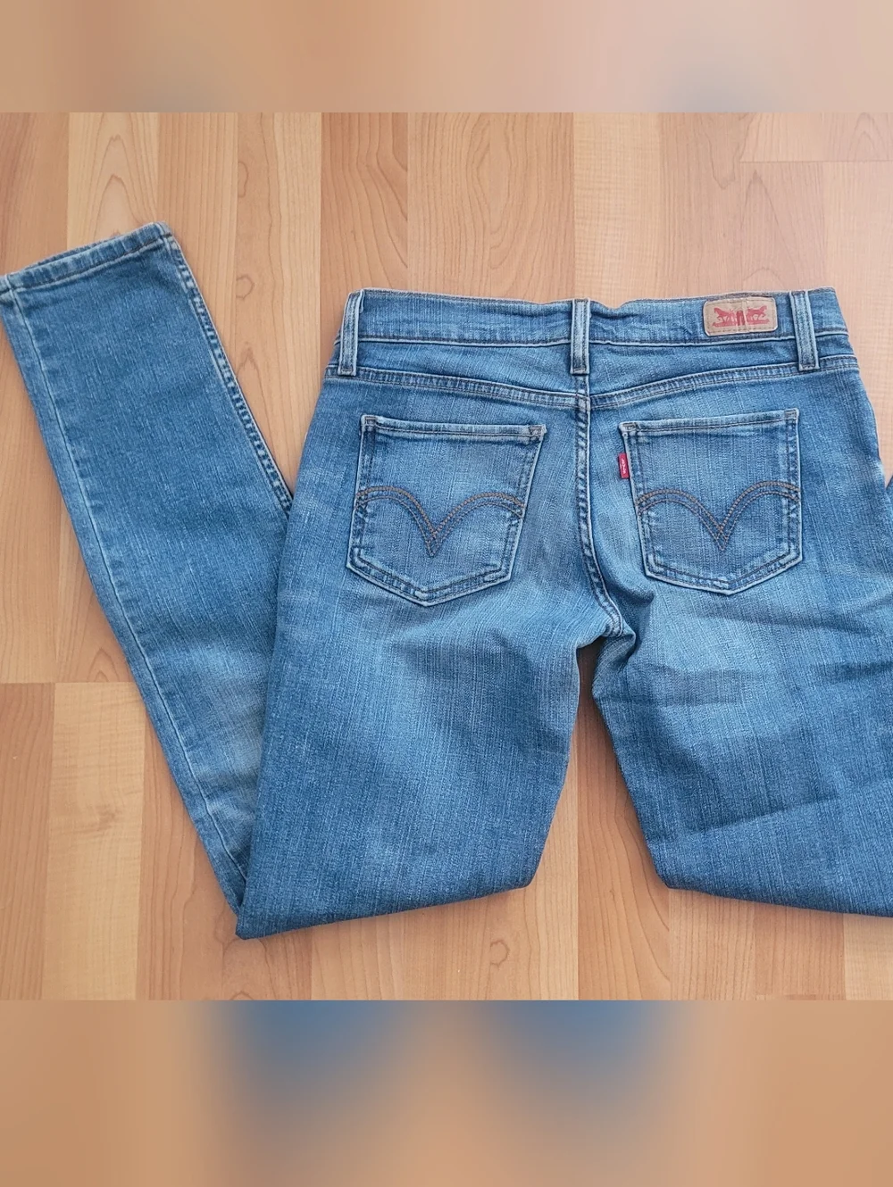 Levis 524 Too Superlow Bootcut Blue Jeans Women's Size W27 L32 Low Rise Slim Fit - Picture 14 of 15